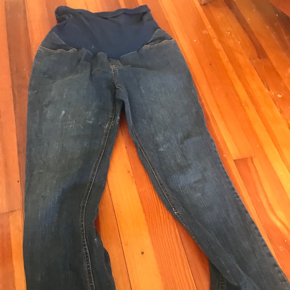 Motherhood Maternity jeans with navy belly band